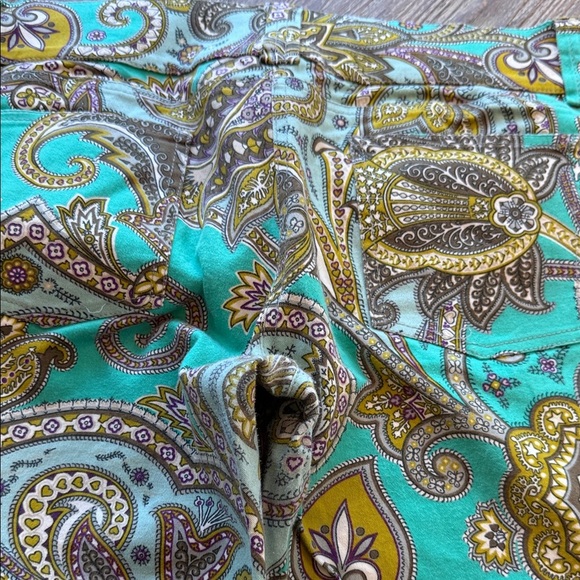 ETRO Paisley Print Pants in Green Purple Yellow 48 ITALY / 10 US - Picture 8 of 11